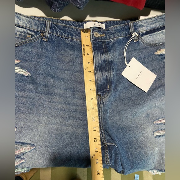Kancan Jeans Size 20W Relaxed Fit Rainbow Thread Distressed High Rise Denim - Picture 5 of 10